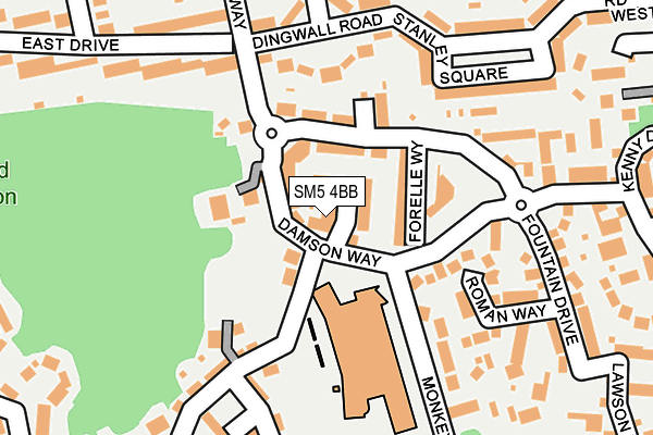 SM5 4BB map - OS OpenMap – Local (Ordnance Survey)