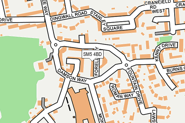 SM5 4BD map - OS OpenMap – Local (Ordnance Survey)