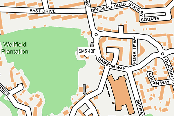 SM5 4BF map - OS OpenMap – Local (Ordnance Survey)