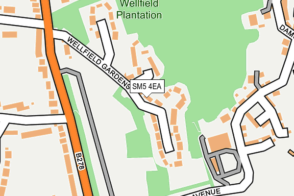 SM5 4EA map - OS OpenMap – Local (Ordnance Survey)