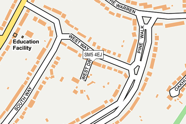 SM5 4EJ map - OS OpenMap – Local (Ordnance Survey)