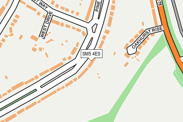 SM5 4ES map - OS OpenMap – Local (Ordnance Survey)