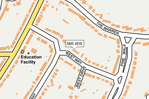 SM5 4EW map - OS OpenMap – Local (Ordnance Survey)