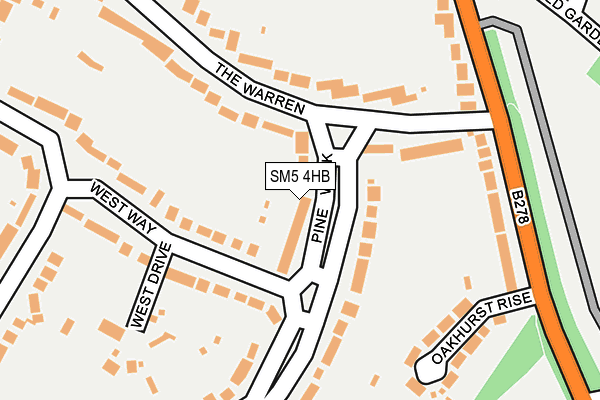 SM5 4HB map - OS OpenMap – Local (Ordnance Survey)
