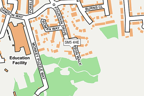 SM5 4HE map - OS OpenMap – Local (Ordnance Survey)