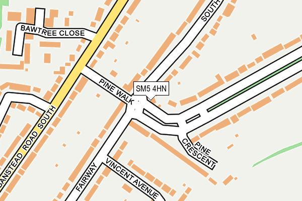 SM5 4HN map - OS OpenMap – Local (Ordnance Survey)