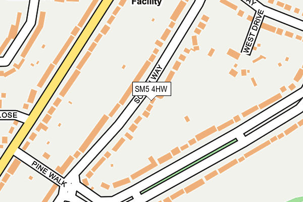 SM5 4HW map - OS OpenMap – Local (Ordnance Survey)