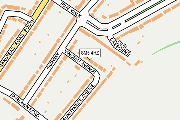 SM5 4HZ map - OS OpenMap – Local (Ordnance Survey)