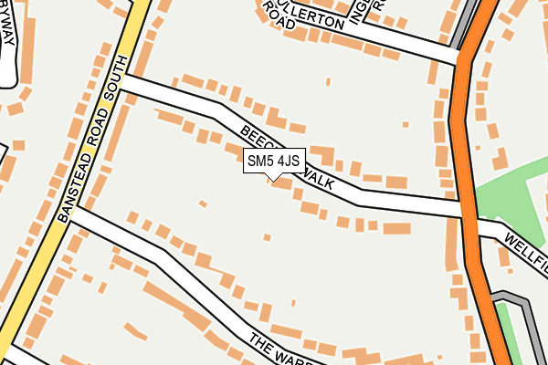 SM5 4JS map - OS OpenMap – Local (Ordnance Survey)