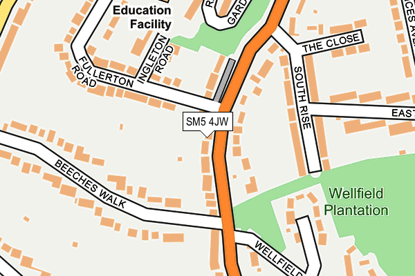 Map of WALLINGTON GARDEN LIBRARY CAFE LIMITED at local scale