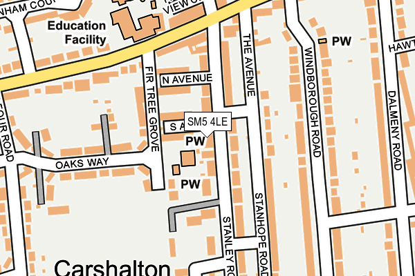 SM5 4LE map - OS OpenMap – Local (Ordnance Survey)