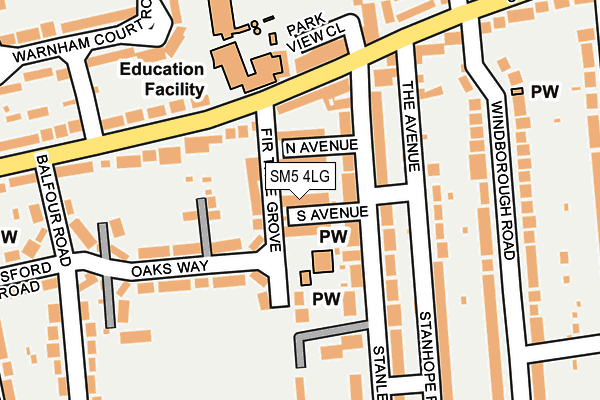 SM5 4LG map - OS OpenMap – Local (Ordnance Survey)