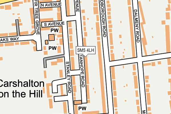 SM5 4LH map - OS OpenMap – Local (Ordnance Survey)