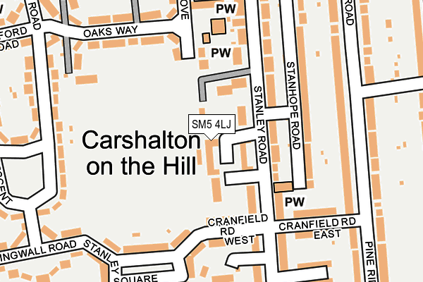 SM5 4LJ map - OS OpenMap – Local (Ordnance Survey)