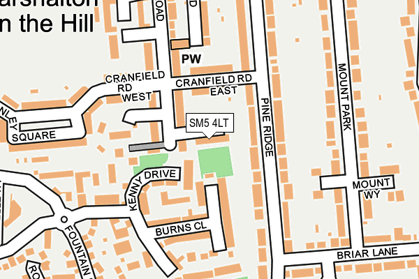 SM5 4LT map - OS OpenMap – Local (Ordnance Survey)