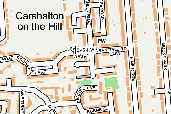 SM5 4LW map - OS OpenMap – Local (Ordnance Survey)