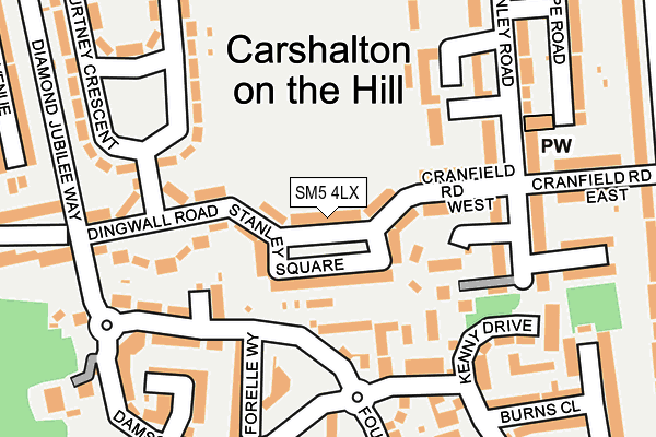 SM5 4LX map - OS OpenMap – Local (Ordnance Survey)