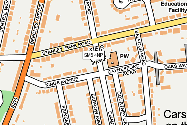 SM5 4NP map - OS OpenMap – Local (Ordnance Survey)