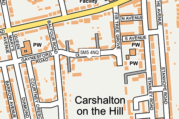 SM5 4NQ map - OS OpenMap – Local (Ordnance Survey)