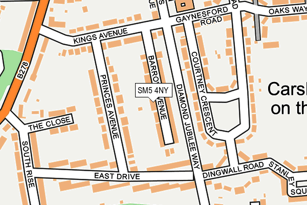 SM5 4NY map - OS OpenMap – Local (Ordnance Survey)