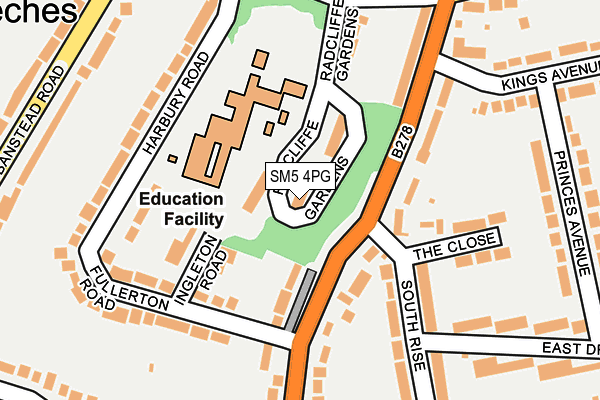 SM5 4PG map - OS OpenMap – Local (Ordnance Survey)