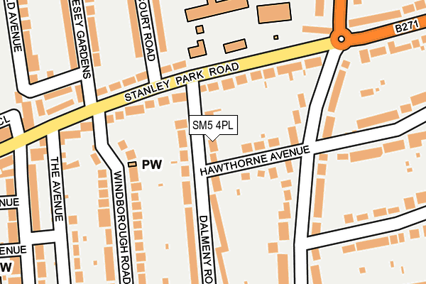 SM5 4PL map - OS OpenMap – Local (Ordnance Survey)