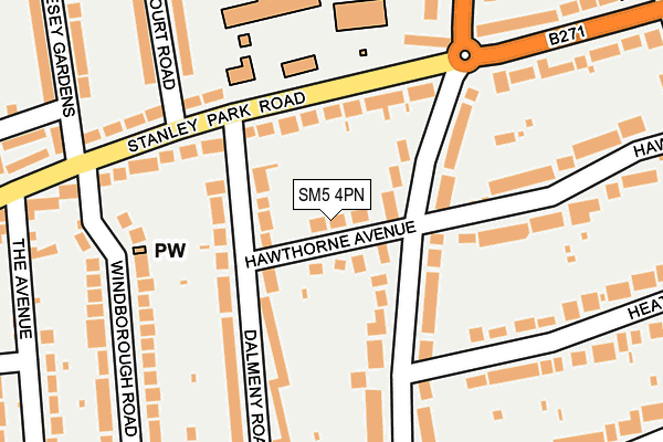 SM5 4PN map - OS OpenMap – Local (Ordnance Survey)
