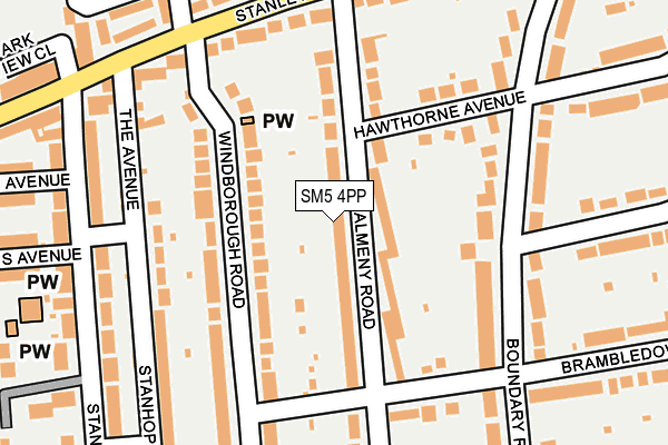 SM5 4PP map - OS OpenMap – Local (Ordnance Survey)