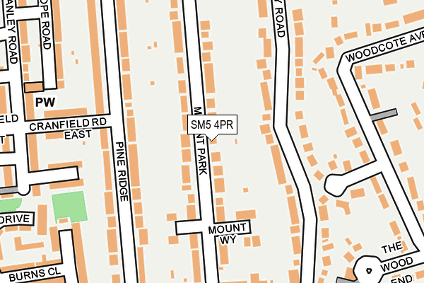 SM5 4PR map - OS OpenMap – Local (Ordnance Survey)