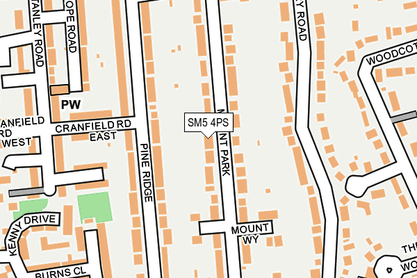 SM5 4PS map - OS OpenMap – Local (Ordnance Survey)