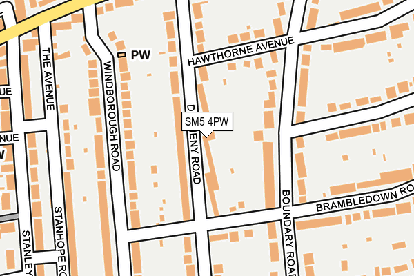 SM5 4PW map - OS OpenMap – Local (Ordnance Survey)