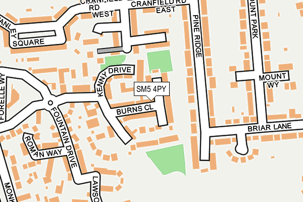 SM5 4PY map - OS OpenMap – Local (Ordnance Survey)