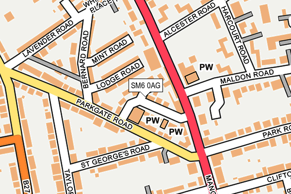 SM6 0AG map - OS OpenMap – Local (Ordnance Survey)