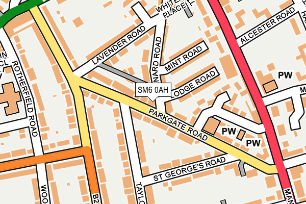 SM6 0AH map - OS OpenMap – Local (Ordnance Survey)