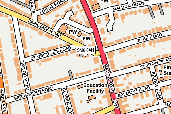 SM6 0AN map - OS OpenMap – Local (Ordnance Survey)