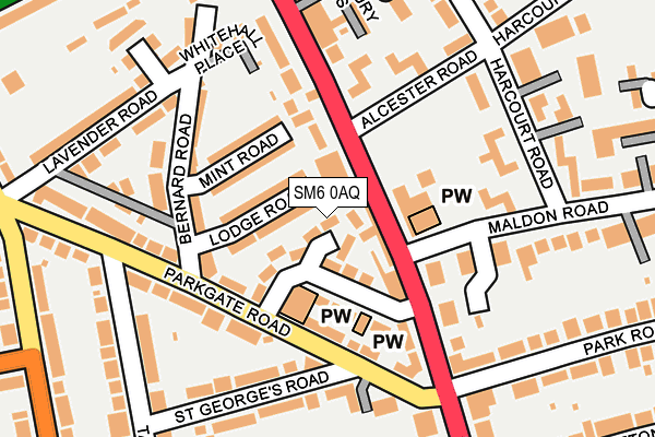 SM6 0AQ map - OS OpenMap – Local (Ordnance Survey)