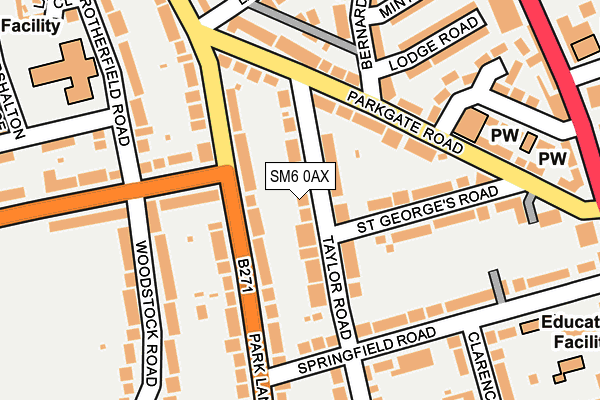 SM6 0AX map - OS OpenMap – Local (Ordnance Survey)