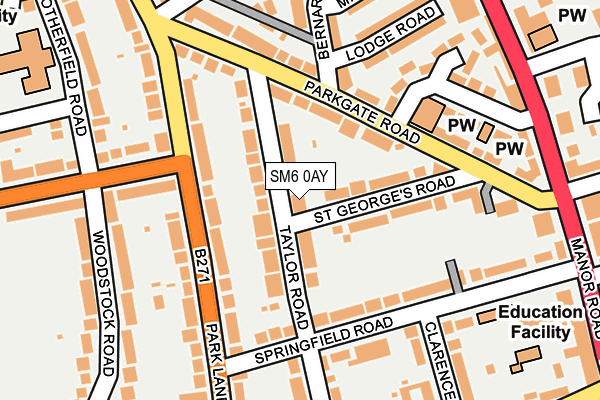 SM6 0AY map - OS OpenMap – Local (Ordnance Survey)