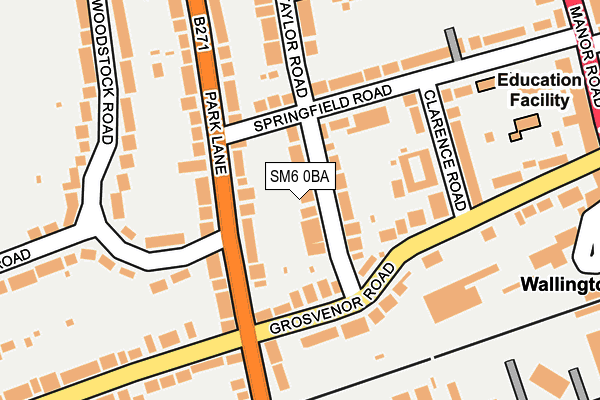 SM6 0BA map - OS OpenMap – Local (Ordnance Survey)
