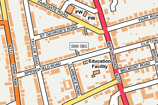 SM6 0BG map - OS OpenMap – Local (Ordnance Survey)