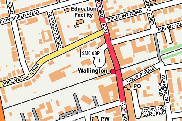 SM6 0BP map - OS OpenMap – Local (Ordnance Survey)