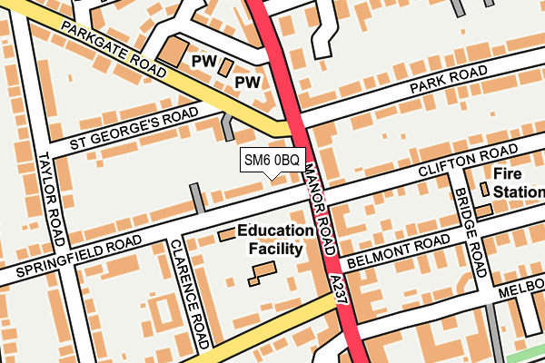 SM6 0BQ map - OS OpenMap – Local (Ordnance Survey)