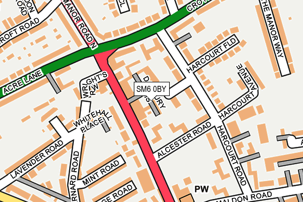 SM6 0BY map - OS OpenMap – Local (Ordnance Survey)