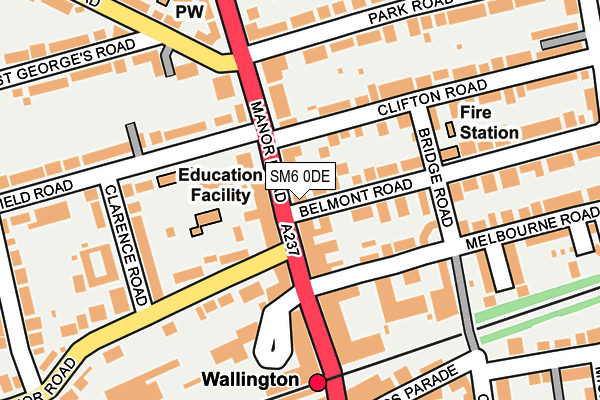 SM6 0DE map - OS OpenMap – Local (Ordnance Survey)