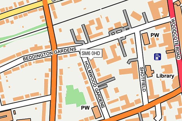 SM6 0HD map - OS OpenMap – Local (Ordnance Survey)