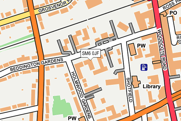 SM6 0JF map - OS OpenMap – Local (Ordnance Survey)
