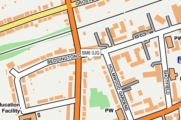 SM6 0JG map - OS OpenMap – Local (Ordnance Survey)