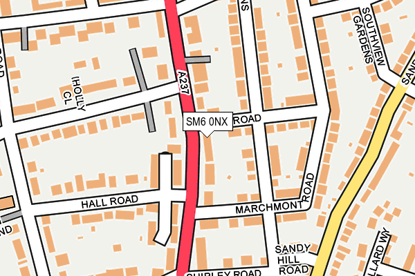 SM6 0NX map - OS OpenMap – Local (Ordnance Survey)