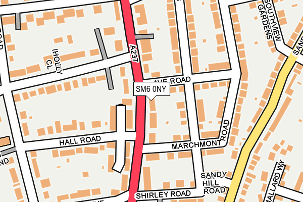 SM6 0NY map - OS OpenMap – Local (Ordnance Survey)