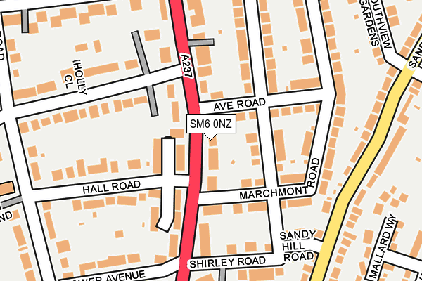 SM6 0NZ map - OS OpenMap – Local (Ordnance Survey)